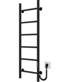 Електрична сушарка для рушників Deffi Оріон П6 200х1000 праве підключення JD03 чорний C.OR.100.20.6.E.B.R.1