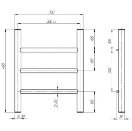 Електрична сушарка для рушників Deffi Оріон П3 300х400 ліве підключення хром C.OR.40.30.3.E.C.L.5