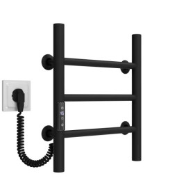 Электрический полотенцесушитель Deffi Орион П3 300х400 левое подключение JD03 черный C.OR.40.30.3.E.B.L.1