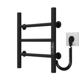 Электрический полотенцесушитель Deffi Орион П3 300х400 правое подключение JD03 черный C.OR.40.30.3.E.B.R.1