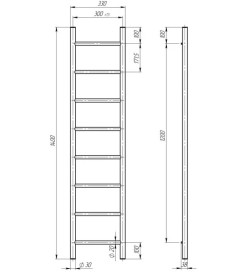 Электрический полотенцесушитель Deffi Орион П8 300х1400 правое подключение WD03 белый C.OR.140.30.8.E.W.R.3