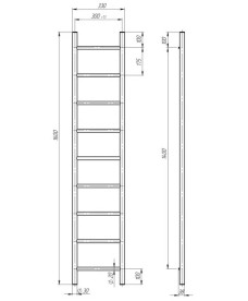 Електрична сушарка для рушників Deffi Оріон П9 300х1600 ліве підключення JD03 хром C.OR.160.30.9.E.C.L.1