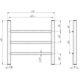 Электрический полотенцесушитель Deffi Орион П3 400х400 левое подключение WD03 белый C.OR.40.40.3.E.W.L.3