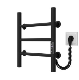 Електрична сушарка для рушників Deffi Оріон П3 400х400 праве підключення JD03 чорний C.OR.40.40.3.E.B.R.1