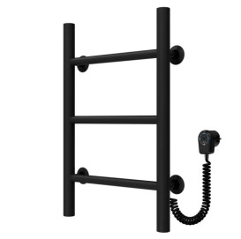 Электрический полотенцесушитель Deffi Орион П3 400х500 правое подключение черный C.OR.50.40.3.E.B.R.5