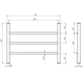 Электрический полотенцесушитель Deffi Орион П3 500х400 левое подключение черный C.OR.40.50.3.E.B.L.5