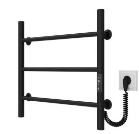 Электрический полотенцесушитель Deffi Орион П3 500х500 правое подключение JD03 черный C.OR.50.50.3.E.B.R.1