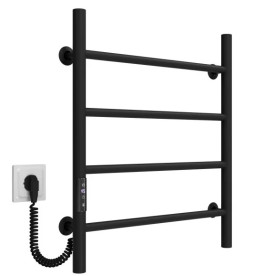 Электрический полотенцесушитель Deffi Орион П4 500х600 левое подключение JD03 черный C.OR.60.50.4.E.B.L.1