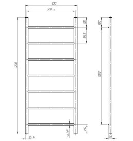 Электрический полотенцесушитель Deffi Орион П7 500х1200 правое подключение хром C.OR.120.50.7.E.C.R.5