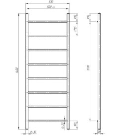 Электрический полотенцесушитель Deffi Орион П8 500х1400 правое подключение хром C.OR.140.50.8.E.C.R.5