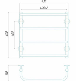 Электрический полотенцесушитель Deffi Стандарт П4 400х600 правое подключение хром C.SS.60.40.4.E.C.R.5