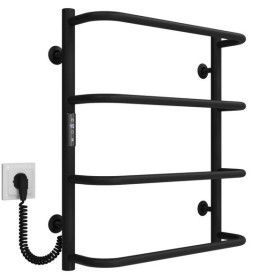 Електрична сушарка для рушників Deffi Стандарт П4 400х600 ліве підключення JD03 чорний C.SS.60.40.4.E.B.L.1