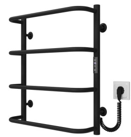 Електросушарка для рушників Deffi Стандарт П4 400х600 праве підключення JD03 чорний C.SS.60.40.4.E.B.R.1