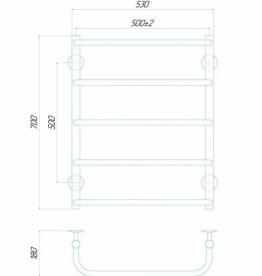 Електрична сушарка для рушників Deffi Стандарт П5 500х700 праве підключення хром C.SS.70.50.5.E.C.R.5