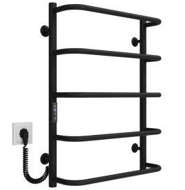 Електрична сушарка для рушників Deffi Стандарт П5 500х700 ліве підключення JD03 чорний C.SS.70.50.5.E.B.L.1