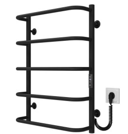 Электрический полотенцесушитель Deffi Стандарт П5 500х700 правое подключение JD03 черный C.SS.70.50.5.E.B.R.1