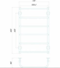Электрический полотенцесушитель Deffi Стандарт П6 500х800 правое подключение хром C.SS.80.50.6.E.C.R.5