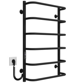 Электрический полотенцесушитель Deffi Стандарт П6 500х800 левое подключение JD03 черный C.SS.80.50.6.E.B.L.1