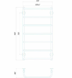 Электрический полотенцесушитель Deffi Стандарт П7 500х900 левое подключение хром C.SS.90.50.7.E.C.L.5