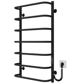 Электрический полотенцесушитель Deffi Стандарт П7 500х900 правое подключение JD03 черный C.SS.90.50.7.E.B.R.1