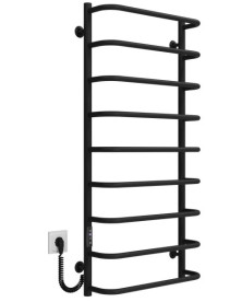 Электрический полотенцесушитель Deffi Стандарт П9 500х1100 левое подключение JD03 черный C.SS.110.50.9.E.B.L.1