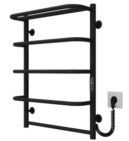 Электрический полотенцесушитель Deffi Стандарт с полкой П5 500х700 правое подключение черный C.SP.70.50.5.E.B.R.1
