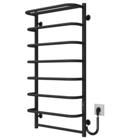 Електрична сушарка для рушників Deffi Стандарт з полицею П8 500х1000 праве підключення JD03 чорний C.SP.100.50.8.E.B.R.1