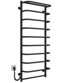 Електрична сушарка для рушників Deffi Стандарт із полицею П10 500х1200 ліве підключення JD03 чорний C.SP.120.50.10.E.B.L.1