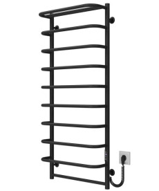 Электрический полотенцесушитель Deffi Стандарт с полкой П10 500х1200 правое подключение JD03 черный C.SP.120.50.10.E.B.R.1