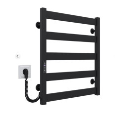 Электрический полотенцесушитель Deffi Silvia П5 500х600 E левое подключение JD04 черный A.SV.60.50.5.E.B.L.2