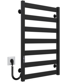 Электрический полотенцесушитель Deffi Silvia П7 500х800 E левое подключение JD04 черный A.SV.80.50.7.E.B.L.2