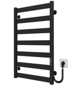 Электрический полотенцесушитель Deffi Silvia П7 500х800 E правое подключение JD04 черный A.SV.80.50.7.E.B.R.2