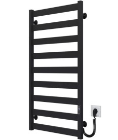 Электрический полотенцесушитель Deffi Silvia П9 500х1000 E правое подключение JD04 черный A.SV.100.50.9.E.B.R.2
