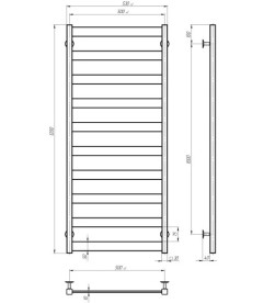 Електрична сушарка для рушників Deffi Silvia П10 500х1200 E ліве підключення WD04 білий A.SV.120.50.10.E.W.L.4