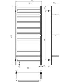 Электрический полотенцесушитель Deffi Sigma П21 500х1200 левое подключение WD04 белый A.SI.120.50.21.E.W.L.4