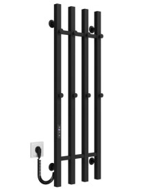 Электрический полотенцесушитель Deffi Split П4 300х1000 левое подключение JD04 черный A.SP.100.30.4.E.B.L.2