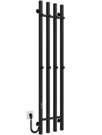 Электрический полотенцесушитель Deffi Split П4 300х1400 левое подключение JD04 черный A.SP.140.30.4.E.B.L.2