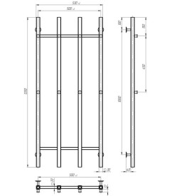 Електрична сушарка для рушників Deffi Split П4 500х1200 ліве підключення WD04 білий A.SP.120.50.4.E.W.L.4