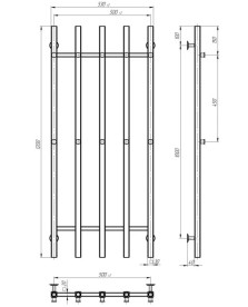 Электрический полотенцесушитель Deffi Split П5 500х1200 правое подключение WD04 белый A.SP.120.50.5.E.W.R.4