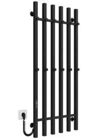 Електрична сушарка для рушників Deffi Split П6 500х1200 ліве підключення JD04 чорний A.SP.120.50.6.E.B.L.2