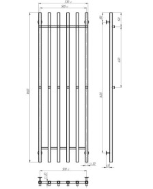 Електрична сушарка для рушників Deffi Split П6 500х1600 ліве підключення JD04 хром A.SP.160.50.6.E.C.L.2
