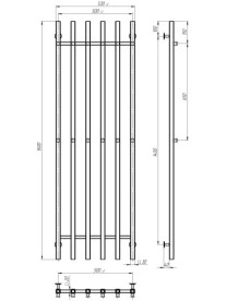 Електрична сушарка для рушників Deffi Split П6 500х1600 ліве підключення WD04 білий A.SP.160.50.6.E.W.L.4