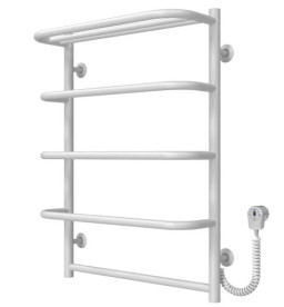 Электрический полотенцесушитель Deffi Стандарт с полкой П5 500х700 правое подключение EF16 белый D.SP.70.50.5.E.W.L.5