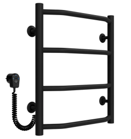 Електрична сушарка для рушників Deffi Трапеція П4 400х500 ліве підключення чорний C.TR.50.40.4.E.B.L.5