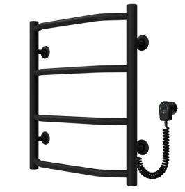 Електрична сушарка для рушників Deffi Трапеція П4 400х500 праве підключення чорний C.TR.50.40.4.E.B.R.5