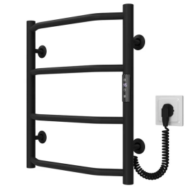 Электрический полотенцесушитель Deffi Трапеция П4 400х500 правое подключение JD03 черный C.TR.50.40.4.E.B.R.1