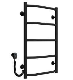 Електричний сушарка для рушників Deffi Трапеція П5 400х700 ліве підключення чорний C.TR.70.40.5.E.B.L.5