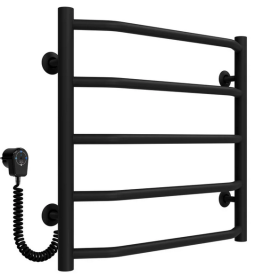 Електричний сушарка для рушників Deffi Трапеція П5 500х500 ліве підключення чорний C.TR.50.50.5.E.B.L.5