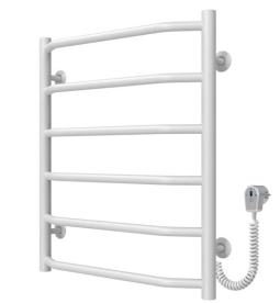 Електрична сушарка для рушників Deffi Трапеція П6 500х600 правильне підключення білий C.TR.60.50.6.E.W.R.5