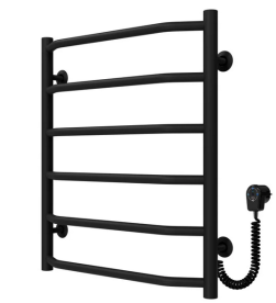 Електрична сушарка для рушників Deffi Трапеція П6 500х600 праве підключення чорний C.TR.60.50.6.E.B.R.5